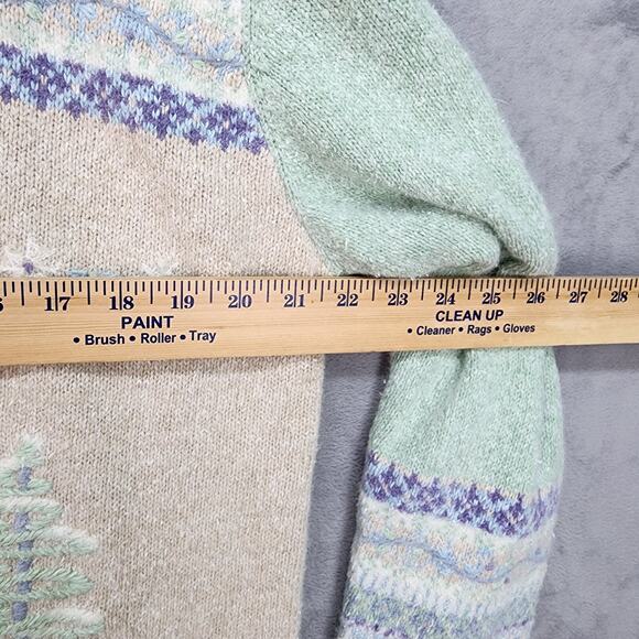 Vintage Monterey by Koret Sweater Women’s Large Angora Rabbit Hair Fair Isle Ski - Picture 8 of 12